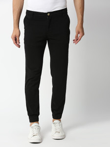 THOMAS SCOTT Regular Fit Men Black Trousers