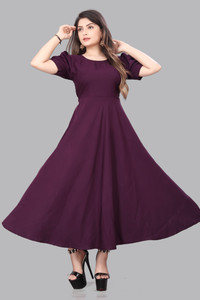 EDISHNAL Women Maxi Grey Full Length Dress