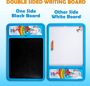 अविस 2 in 1 Unicorn Writing Slate with Pencil box for kids Blue