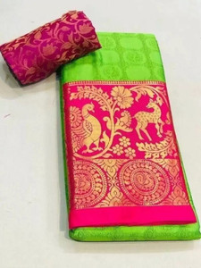 VRINDITA FASHION Woven Arani Pattu Art Silk, Cotton Silk Saree