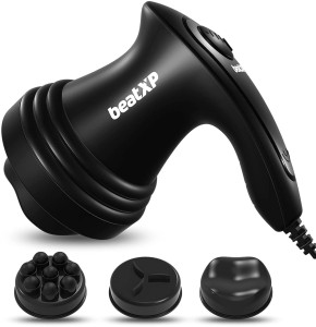 beatXP Blaze Electric Handheld Body Massager|3 Massage Heads|Long Handle Grip-Full Body Relaxation for Pain Relief-Back, Foot & Body Slimming Massager| Massage Machine| Massager