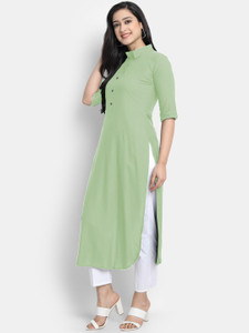 AMAR FAB TEX Women Solid Straight Kurta