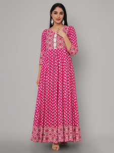 Sanganeri Kurti Women Printed Anarkali Kurta