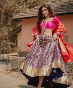 Fabcartz Self Design Semi Stitched Lehenga Choli