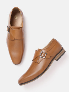 House of Pataudi House of Pataudi Men Tan Brown Handcrafted Formal Monks Monk Strap For Men