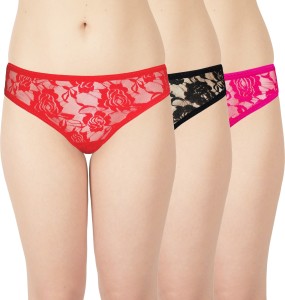 4 Pack Women Thongs smooth&Mesh T-Back underwear High cut G-string Panties  S-M