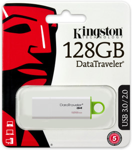 KINGSTON DTIG4/128GB 128 GB Pen Drive Compatible with Desktop Computer, Tablet, Television USB 3.0 Plastic Case