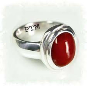 PTM Certified Coral (Moonga) Gemstone Ratti or Carat for Male  Sterling Silver Ring Price in India Buy PTM Certified Coral (Moonga)