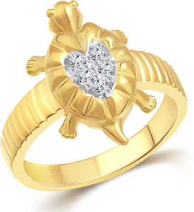 VIGHNAHARTA Glamour Turtle Alloy Cubic Zirconia Gold Plated Ring