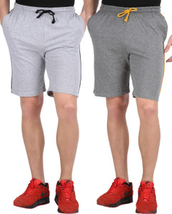 CHECKERSBAY Solid Men Grey Sports Shorts