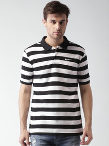 nike black and white striped shirt