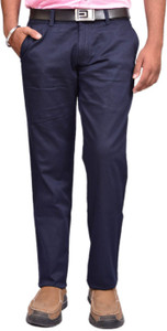 BRITISH TERMINAL Slim Fit Men Dark Blue Trousers