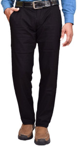 BRITISH TERMINAL Slim Fit Men Black Trousers