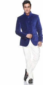 Platinum Studio Solid Mandarin Festive, Party, Casual, Wedding Men Blazer