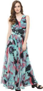 HARPA Women A-line Light Green Knee Length Dress