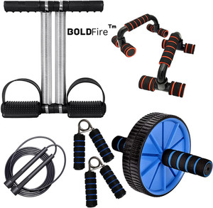 BoldFire Best Fitness Exerciser ABs Roller With Tummy Trimmer Combo (Pack of 5) एब व्यायाम करने वाला