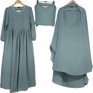 Nazneen 3 pcs set of Abaya Khimer and Nose piece अबया हिज़ाब के साथ