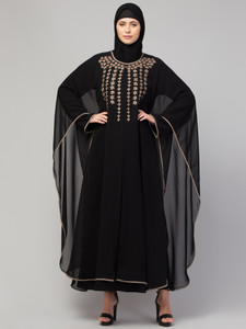MRC Georgette Solid Burqa With Hijab
