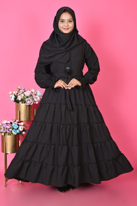 HrCollection Abaya_Black अबया हिज़ाब के साथ
