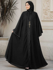 MollaBurqaHouse Nida Matte Solid Abaya Black - Image 6
