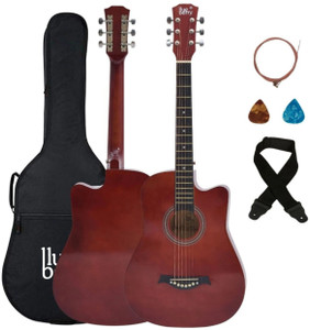 BLUEBERRY B-D38-BROWN 38Inch Inbuilt TrussRod Acoustic Guitar Linden Wood Plastic Right Hand Orientation