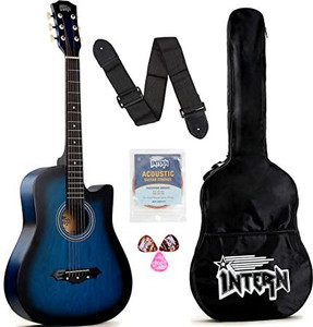 intern INT-38C-BL Acoustic Guitar Linden Wood Rosewood Right Hand Orientation