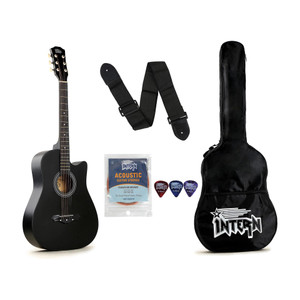 intern INT-38C-BK Linden Wood Acoustic Guitar - Image 6