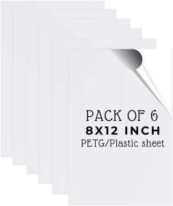 Lonaar PETG Transparent Sheet With Double Sided Protective Film Pack Of 6 (8X12 INCH) 8 inch Acrylic Sheet