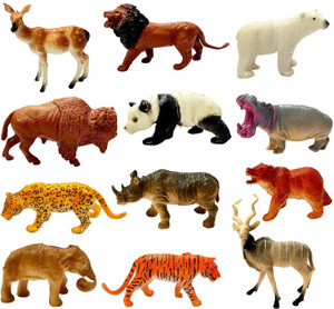 KHYALI 12-PCS Wildlife Animal Toy Set|Realistic Mini Jungle Zoo Animals for  Kids|539 12-PCS Wildlife Animal Toy Set|Realistic Mini Jungle Zoo