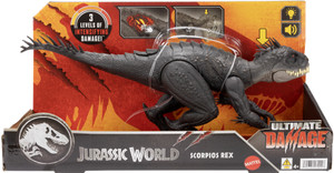 Jurassic World Ultimate Damage Scorpios Rex Dinosaur Toy Figure with Damage