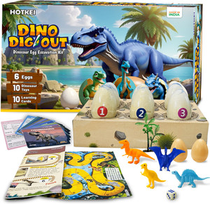 हॉटकी Dinosaur Egg Toys Digging Kit Board Games Set Birthday Gift for Kids Boys Girls