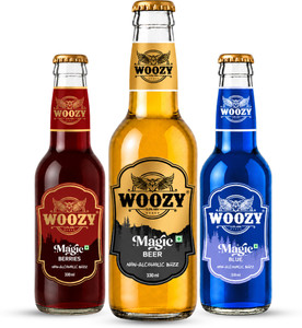 Woozy Bar Magic + Magic Blue + Magic Berries Low Calorie Blue Berry, Malt Soft Drink