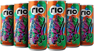 Rio Peachberry Bubbly Fruit Drink Can | Exotic Drink + Fizz | Pack of 12 | 250 ml Can
