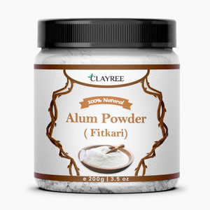 Clayree Alum Stone Powder ( Fitkari ) Phitkari Powder for Face Hair Water, Potash Powder