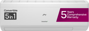 Godrej 5-In-1 Convertible Cooling 2 Ton 3 Star Split Inverter With Heavy Duty Cooling at Extreme Temperature AC  - White