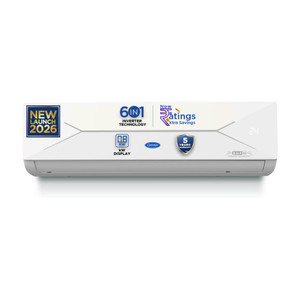 CARRIER 2026 Model 1 Ton 3 Star Split AI Inverter Convertible 6-in-1 with Smart Energy Display, Insta Cool, Auto Defrost Clean and PM 2.5 Filter AC