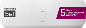 Godrej 5-In-1 Convertible Cooling 2024 Model 0.8 Ton 3 Star Split Inverter Heavy Duty Cooling at Extreme Temperature AC  - White