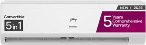 Godrej 2025 Model 2 Ton 3 Star Split Inverter AI Powered, 5-In-1 Convertible, Heavy Duty Cooling At Extreme Temperature AC