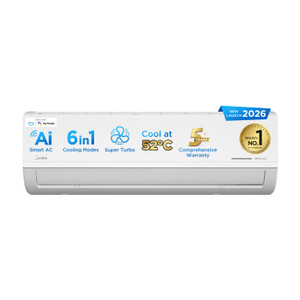 Midea 2026 Model 2 Ton 3 Star Split AI Inverter with Wi-fi Convertible 6-in-1 with Turbo Mode for Faster Cooling, Auto Defrost Clean and HD & PM 2.5 Filter AC