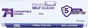 Haier 2025 Model 1.5 Ton 3 Star Split Inverter Intelli-Convertible 7 in1 ConvertibleHD Filter, Frost Self Clean, Upto 20 M air Flow, Hyper PCB AC