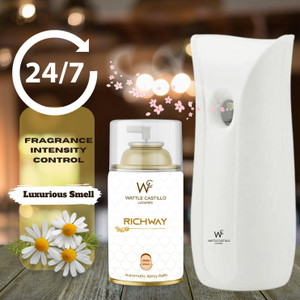 Wattle Castillo Automatic Air Freshener Kit (Machine + Richway Refill - 265ml) 3000+Sprays Automatic Spray, Diffuser Set WC-Machine01+Richway