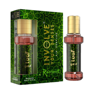 Involve Rainforest Gold Leaf Spray Car Air Perfume | Car Freshener Spray Fine Fragrance Car Scent Air Freshener | Car accessories interior | Long-lasting fragrance | Car perfume (30 ml)