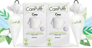 CamPure Cone Bhimseni - Pack of 2 Potpourri Camphor Cone Bhimseni - Room Freshener, Mosquito - Insect Repellent - Pack Of 2