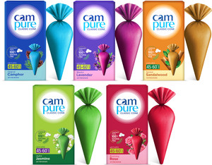 CamPure Cone Combo - Pack of 5 Potpourri Camphor Cone Combo - Room Freshener, Mosquito - Insect Repellent - Pack Of 5