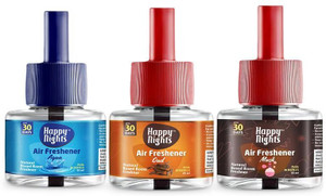 Shadow Happy Nights Aqua, Oud, Musk Refill Plug In Room Freshener Combo | Aqua, Oud & Musk Fragrance | Floral Room Freshener for Home, Office, Bedroom & Bathroom | Long-Lasting & Safe | 3 Refills (45ml Each) + 1 Machine