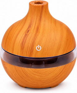 SteerGear Humidifier-Wood Diffuser Set Essential Oil Aroma Diffuser with 7 Color LED Light Humidifier