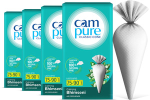 CamPure Cone Bhimseni - Pack of 4 Potpourri Camphor Cone Bhimseni - Room Freshener, Mosquito - Insect Repellent - Pack Of 4