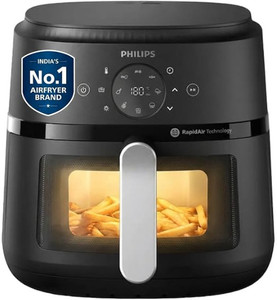 PHILIPS NA231/00 with touch panel & Cooking window, uses up to 90% less fat, 1700W, with Rapid Air Technology Air Fryer