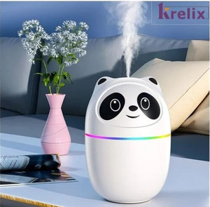 KRELIX Panda MistGlow 220ML Mini Humidifier with 7-Color Night Light Portable Room Air Purifier