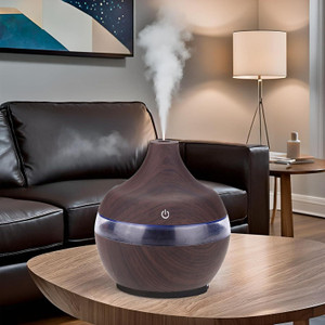 vastraveda Mini Atomization Wood Grain Cool Mist Humidifier with LED Light for Home Office Portable Room Air Purifier
